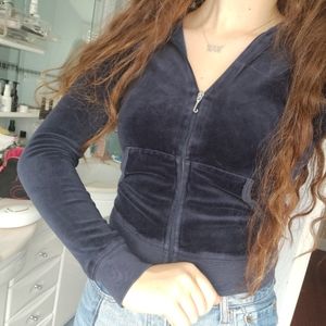 Super cute velour juicy track zipper hoodie top